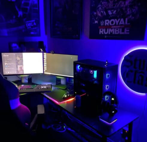 Wendy Etris husband A.J. Styles setup for his games and live streaming.